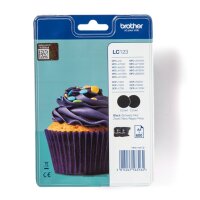 BROTHER LC123BK 2er Pack Schwarz Tintenpatrone