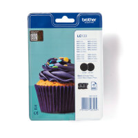 BROTHER LC123BK 2er Pack Schwarz Tintenpatrone
