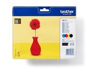 BROTHER LC121 Value Pack Schwarz, Gelb, Cyan, Magenta...