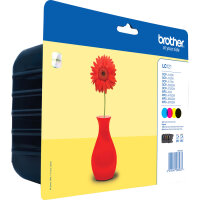 BROTHER LC121 Value Pack Schwarz, Gelb, Cyan, Magenta Tintenpatrone