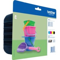 BROTHER LC221 Value Pack 4er Pack Schwarz, Gelb, Cyan, Magenta Tintenpatrone