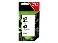 HP 62 Twin Pack 2er Pack Schwarz, Tricolor Tintenpatrone