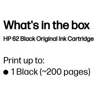 HP 62 Schwarz Tintenpatrone