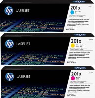 HP 201X 3er Pack Gelb, Cyan, Magenta LaserJet Tonerpatrone (CF253XM)