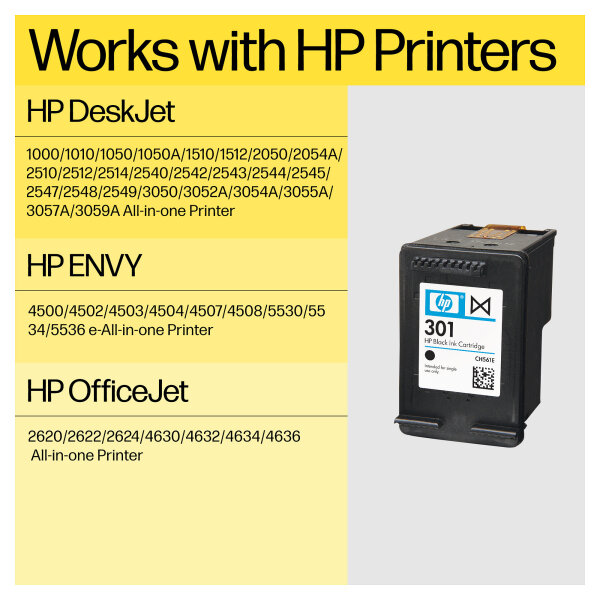 HP 301 Schwarz Tintenpatrone