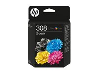 HP 308 - 2er-Pack - Schwarz, Gelb, Cyan, Magenta (6L6S6UE)
