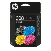 HP 308 - 2er-Pack - Schwarz, Gelb, Cyan, Magenta (6L6S6UE)