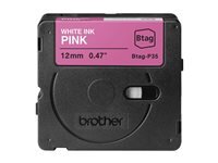 BROTHER Schriftband Brother 12mmx4m weiß/pink BTAG-P35
