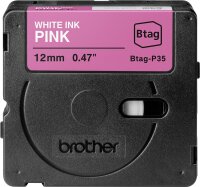 BROTHER Schriftband Brother 12mmx4m weiß/pink BTAG-P35