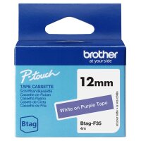 BROTHER Schriftband Brother 12mmx4m weiß/lila BTAG-F35