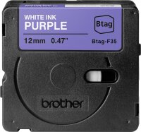 BROTHER Schriftband Brother 12mmx4m weiß/lila BTAG-F35