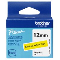 BROTHER Schriftband Brother 12mmx4m schwarz/gelb BTAG-631