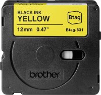 BROTHER Schriftband Brother 12mmx4m schwarz/gelb BTAG-631