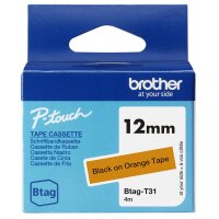BROTHER Schriftband Brother 12mmx4m schwarz/orange BTAG-T31