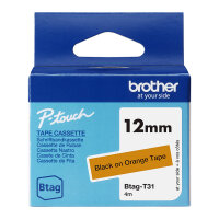 BROTHER Schriftband Brother 12mmx4m schwarz/orange BTAG-T31