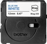BROTHER Schriftband Brother 12mmx4m blau/weiß BTAG-233