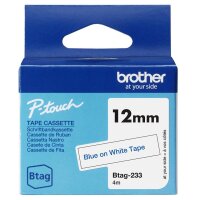 BROTHER Schriftband Brother 12mmx4m blau/weiß BTAG-233