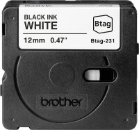 BROTHER Schriftband Brother 12mmx4m schwarz/weiß BTAG-231