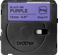BROTHER Schriftband Brother 12mmx4m schwarz/lila BTAG-F31