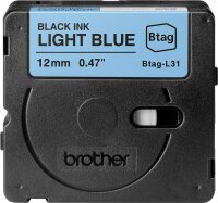 BROTHER Schriftband Brother 12mmx4m schwarz/hellblau BTAG-L31