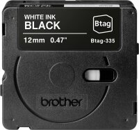 BROTHER Schriftband Brother 12mmx4m weiß/schwarz BTAG-335