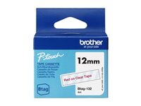 BROTHER Schriftband Brother 12mmx4m rot/transparent BTAG-132