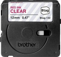 BROTHER Schriftband Brother 12mmx4m rot/transparent BTAG-132