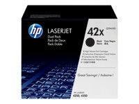 HP 42X 2er Pack Schwarz LaserJet Tonerpatrone (Q5942XD)