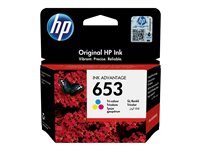 HP 653 TRI-COLOR ORIGINAL INK