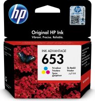 HP 653 Tri-color Original Ink Advantage Cartridge