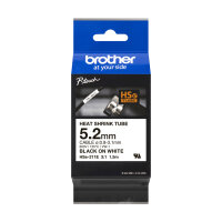 BROTHER Schrumpfschlauchkassette Brother  5,2mm weiß/schwarz  HSE211