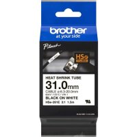 BROTHER Schrumpfschlauchkassette Brother 31,0mm weiß/schwarz  HSE261