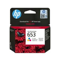 HP 653 Tri-color Original Ink Adv