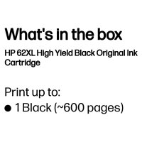 HP 62XL - 12 ml - Hohe Ergiebigkeit - Schwarz - original - Tintenpatrone - für Envy 55XX, 56XX, 76XX