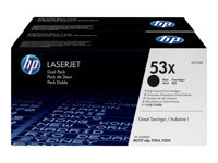 HP 53X 2er Pack Schwarz LaserJet Tonerpatrone (Q7553XD)