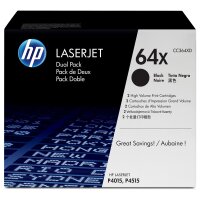 HP 64X 2er Pack Schwarz LaserJet Tonerpatrone (CC364XD)
