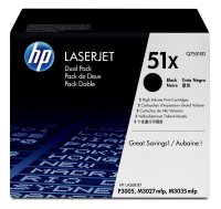 HP 51X 2er Pack Schwarz LaserJet Tonerpatrone (Q7551XD)