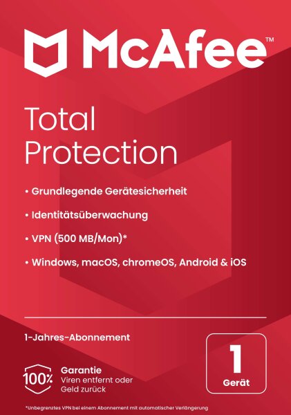 MCAFEE Total Protection 2018 DE (1D-1Y)