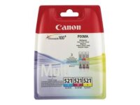 CANON CLI 521 Multipack 3er Pack Gelb, Cyan, Magenta...