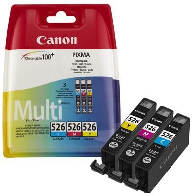CANON CLI 526 Multipack 3er Pack Gelb, Cyan, Magenta Tintenbehälter