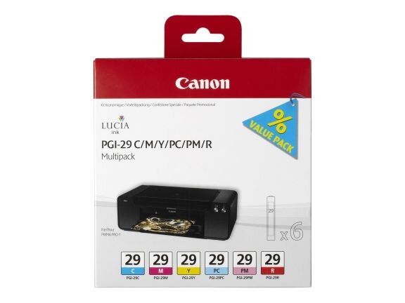 CANON PGI 29 CMY/PC/PM/R Multipack Gelb, Cyan, Magenta, Rot, Photo Cyan, Photo Magenta