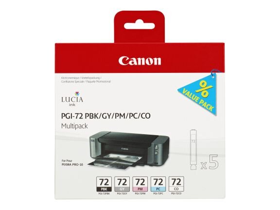 CANON PGI 72 PBK/GY/PM/PC/CO Multipack 5er Pack Grau, Photo schwarz, Photo Cyan, Photo Magenta,