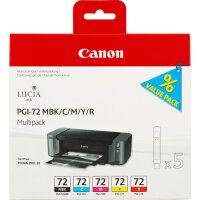 CANON PGI 72 MBK/C/M/Y/R Multipack 5er Pack Gelb, Cyan,...