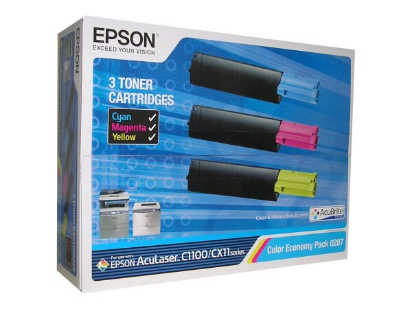 EPSON Toner EconomyPack C/M/Y für AcuLaser C1100 CX11N  ( C13S050287 )