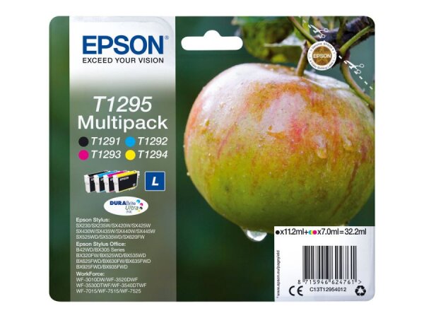 EPSON T1295 Multipack 4er Pack L Größe Schwarz, Gelb, Cyan, Magenta Tintenpatrone