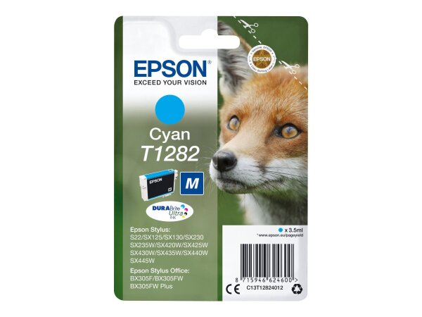 EPSON T1282 Größe M Cyan Tintenpatrone  ( C13T12824012 )