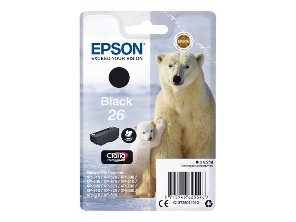 EPSON 26 Schwarz Tintenpatrone