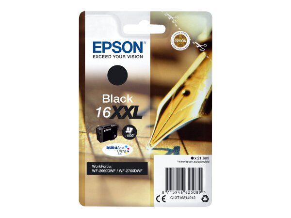 EPSON 16XXL XL Schwarz Tintenpatrone  ( C13T16814012 )