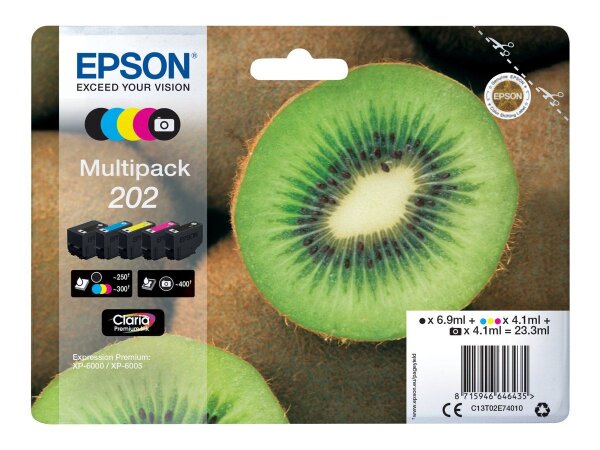 EPSON Multipack 202 5er Pack Schwarz, Gelb, Cyan, Magenta, Photo schwarz Tintenpatrone