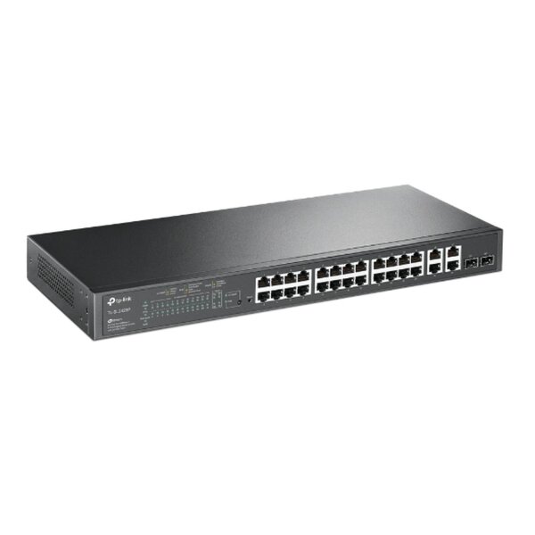 TP-LINK JetStream™ 24-Port 10/100 Mbps + 4-Port Gigabit Smart Switch with 24-Por  ( TL-SL2428P )